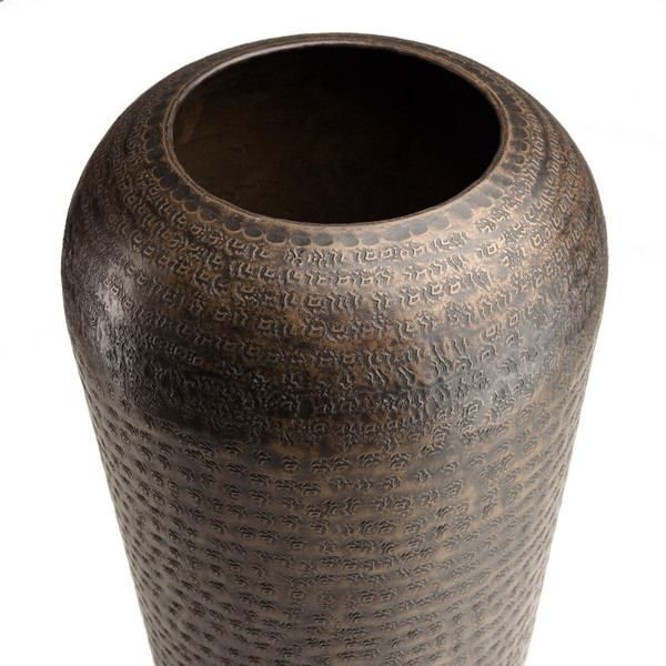 Vase alu couleur cuivre noir antique avec gravures HONORE