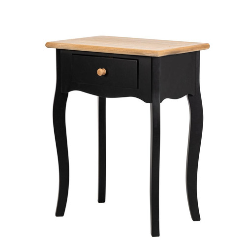 Table de chevet Noir en bois - Nordlys - Chambre lit