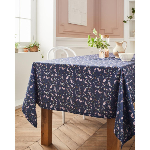 Nappe JOSEPHINE Navy Bachette Imprimé Polyester - Nydel linge de table