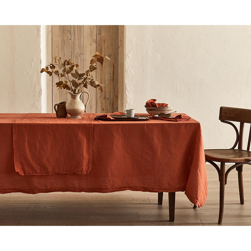 Serviette 50 x 50 cm Terracotta en Coton Bio et Chanvre ORGANIC - Cuisine salle de bain nydel