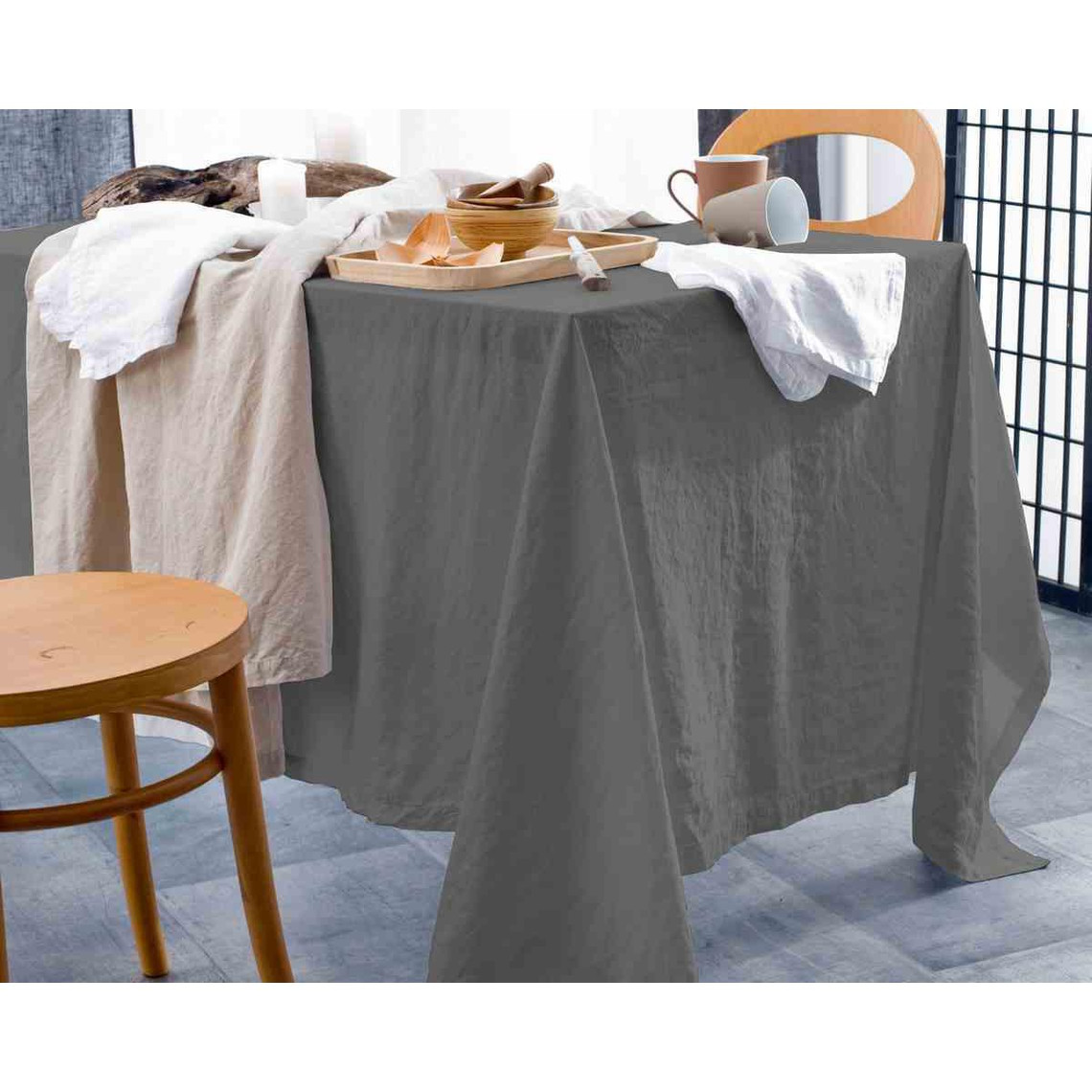 serviette gris 50 x 50 cm-  organic