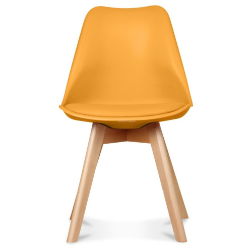 Chaise Design Style Scandinave Miel ESBEN - Chaise jaune design