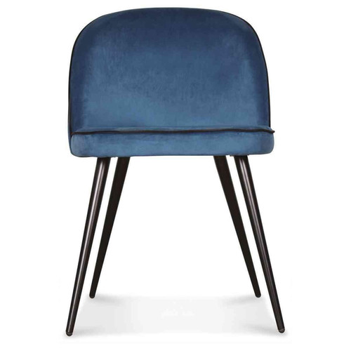 Chaise Ingrid Ganse Bleu Canard L48 P50 H77Cm - Promos chaise