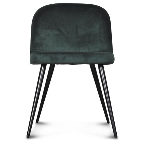 Chaise Velours Vert BRAILY - Soldes Declikdeco