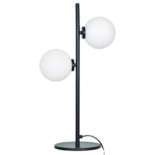 Lampe EDMOND 2 Globes Noire - Deco style industriel