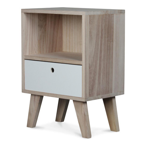 Table de Chevet Bois Blanc MONTREAL DeclikDeco  - Deco meuble design scandinave