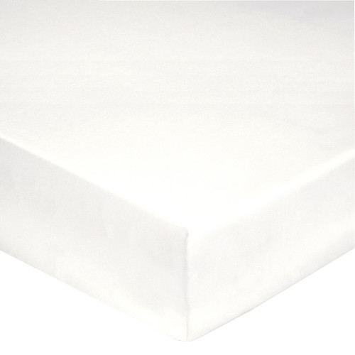 Draps Housse Percale Uni Blanc Elastiqué Bonnet 30 cm Blanc des vosges  - Housse de couette blanche