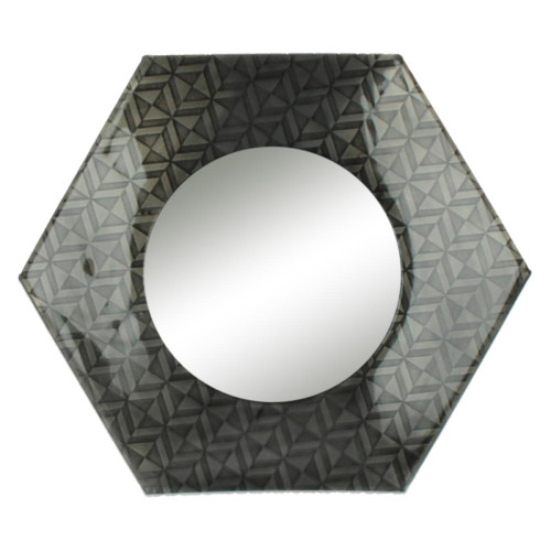 Miroir URBAN TOUCH en Métal Black antic 30x30 cm Pomax   - Miroir rond ovale design