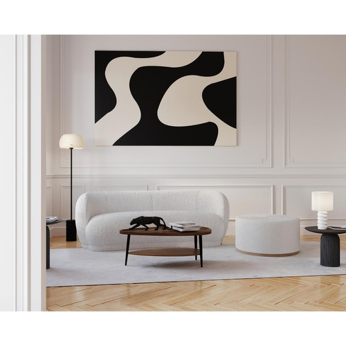 Canapé en tissu bouclette BIANCA blanc  - POTIRON PARIS - Promos deco design 50 a 60