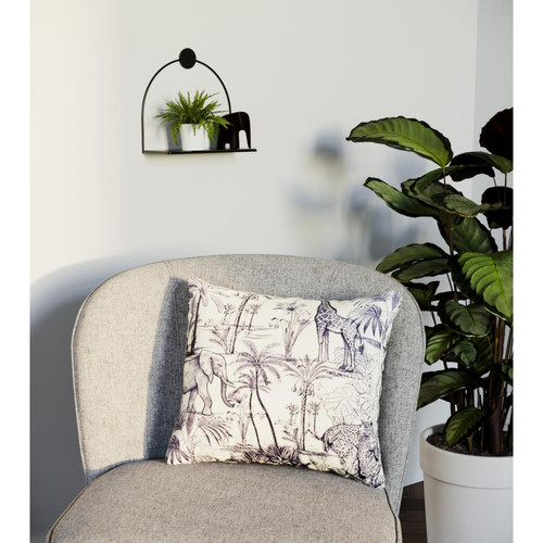 Coussin carré à motifs Jungle multicolore déhoussable et avec rembourrage mousse POTIRON PARIS  - Textile design