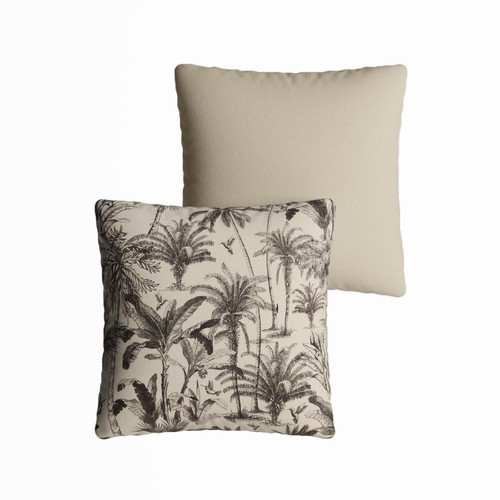 Coussin carré motifs Palm Tree multicolore déhoussable et avec rembourrage mousse - POTIRON PARIS - Promos deco luminaire