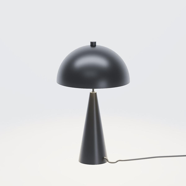 Lampe de table champignon en métal noir design italien MONET