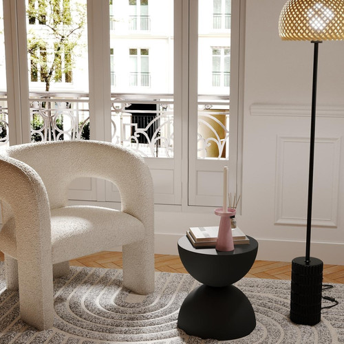 Table d'appoint ronde design en magnésie noire BERGAMOTE POTIRON PARIS  - Promos deco