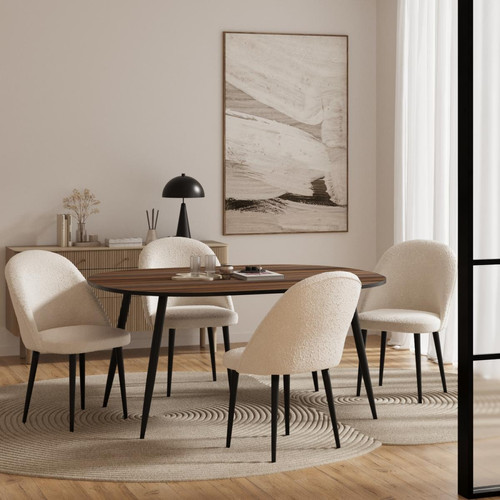 Table ovale design vintage en bois pour 6 personnes MYRTILLE POTIRON PARIS  - Promos deco