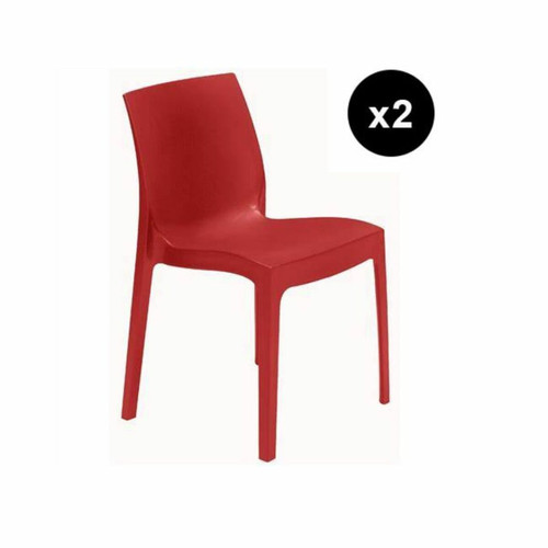 Lot de 2 Chaises Design Rouge Istanbul - 3S. x Home - Chaise rouge design