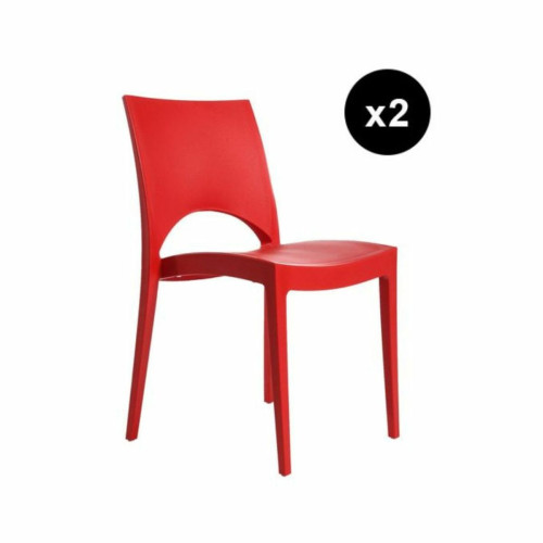 Lot de 2 Chaises Design Rouge Venise - 3S. x Home - Edition Contemporain Salle à manger