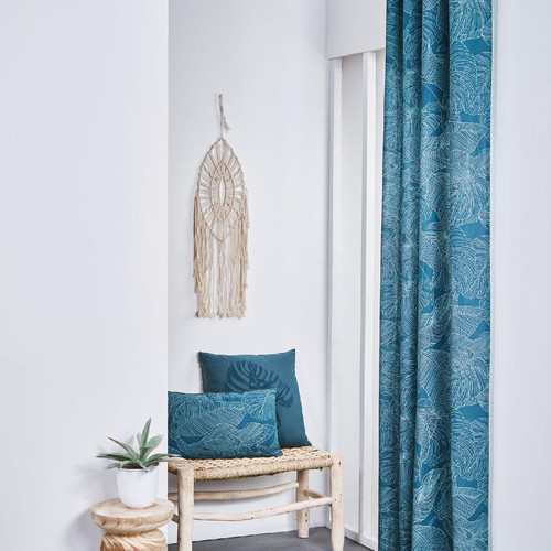 Rideau KALI Magdalena 140 x 240 cm en coton Bleu - Today - Today meuble & déco