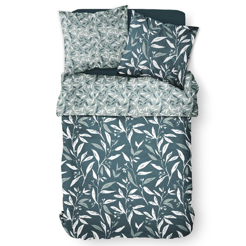 Parure de lit 2 personnes Coton Zippée Imprimé Mawira Olivia Today  - Parure de lit bleu