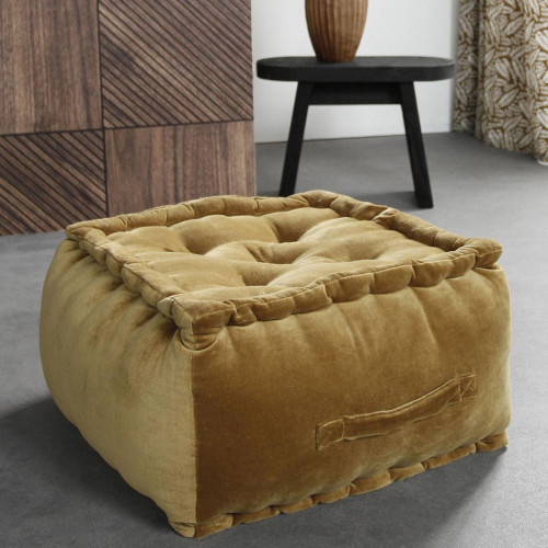 Pouf 40x40x30cm TERANGA Seydou Bronze - Today meuble & déco
