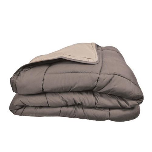 Couette chaude bicolore COCOON taupe/lin