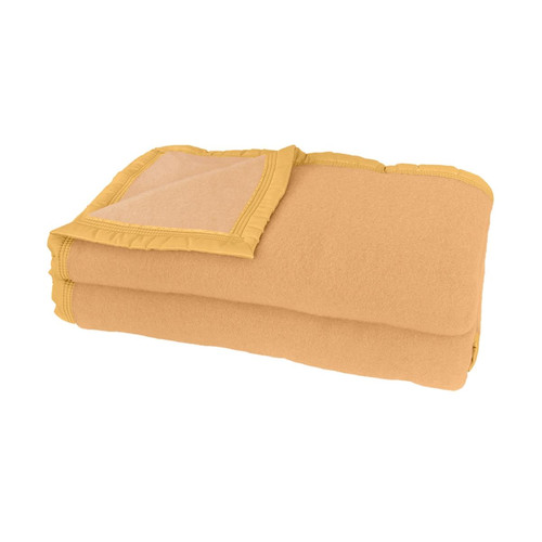 Couverture en pure laine double face VOLTA Orange toison d'or  - Parure de lit