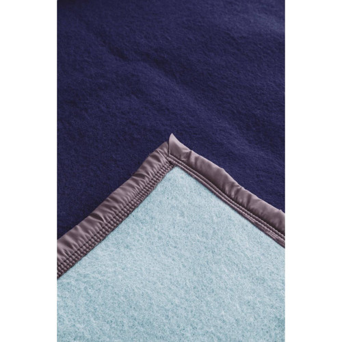 Couverture en pure laine double face VOLTA Bleu marine