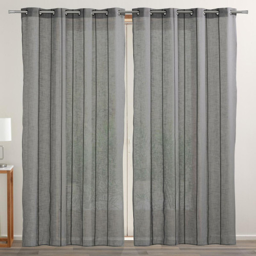 Voilage gris en polyester 145x260 JANE  becquet  - Textile design