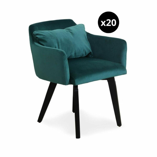Lot de 20 chaises / fauteuils Gybson Velours Vert 3S. x Home  - Chaise velours design