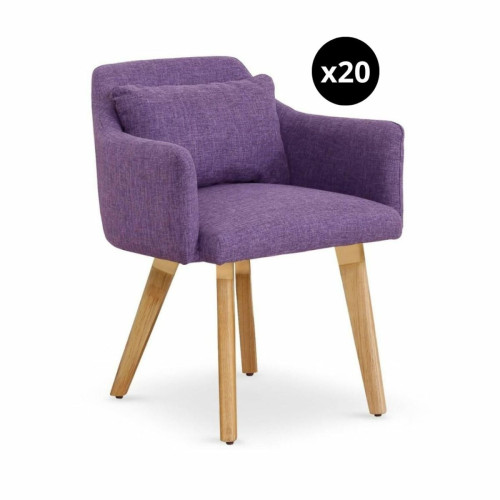 Lot de 20 chaises / fauteuils scandinaves Gybson Tissu Violet 3S. x Home  - Chaise violette design