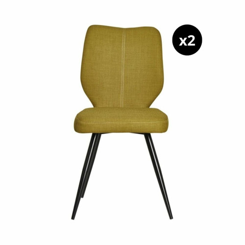 Lot de 2 Chaises Barbara Mortiz Jaune Moutarde 3S. x Home  - Chaise jaune design