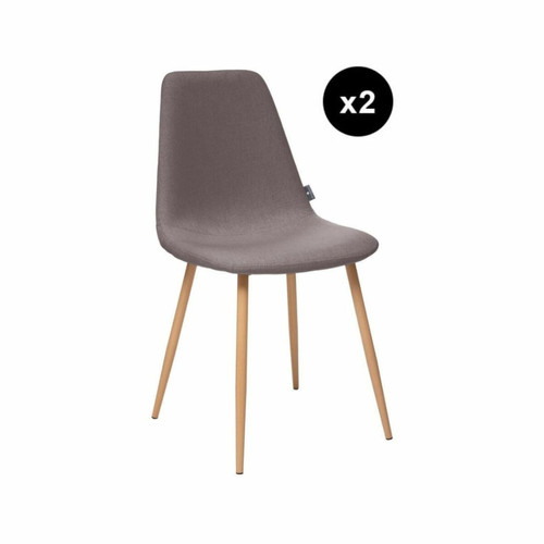 Lot de 2 chaises grises "Roka" 3S. x Home  - Chaise design