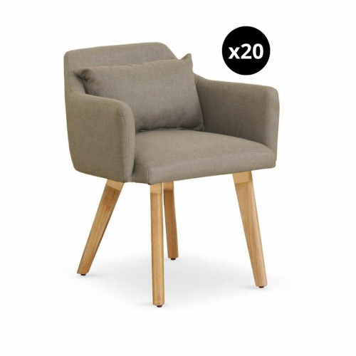 Lot de 20 chaises / fauteuils scandinaves Gybson Tissu Taupe - 3S. x Home - Chaise design et tabouret design