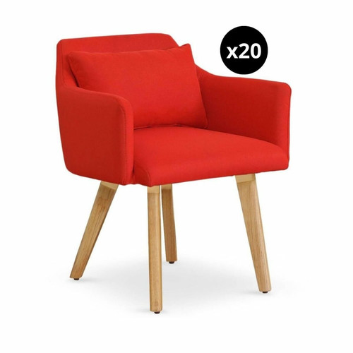 Lot de 20 chaises / fauteuils scandinaves Gybson Tissu Rouge 3S. x Home  - Chaise design
