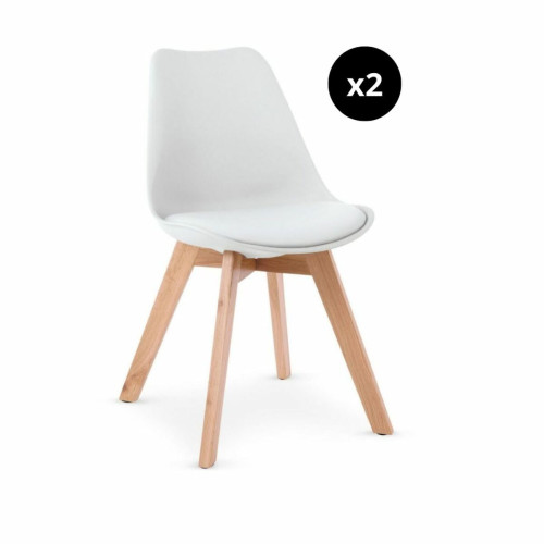 Lot de 2 Chaises Scandinaves Blanches SYDALS - 3S. x Home - 3s x home