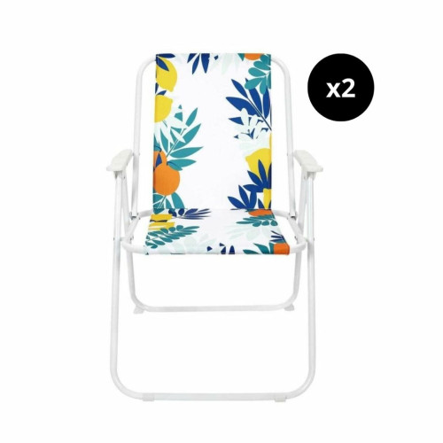 Lot De 2 Chaises Pliantes en Métal Multicolore Rio 3S. x Home  - Fauteuil et chaise de jardin design