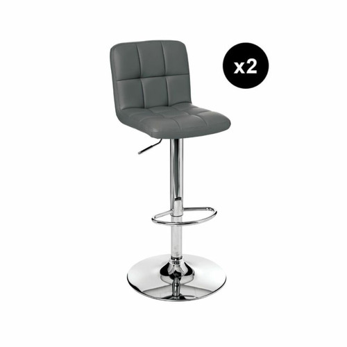 Lot de 2 tabourets de bar gris "Delek" - 3S. x Home - Chaise design