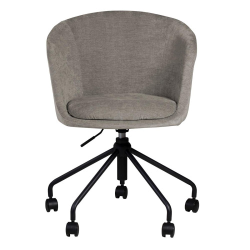 Chaise de bureau tissu soft touch gris clair - Chaise metal design