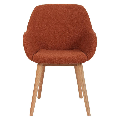 Chaise repas effet laine bouclette Terracotta Zago  - Chaise rouge design