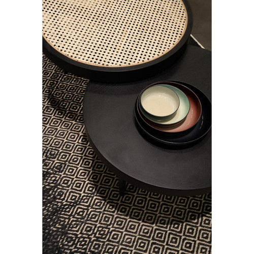 Table basse chêne noire et marron D60 cm - Zago - Salon meuble deco