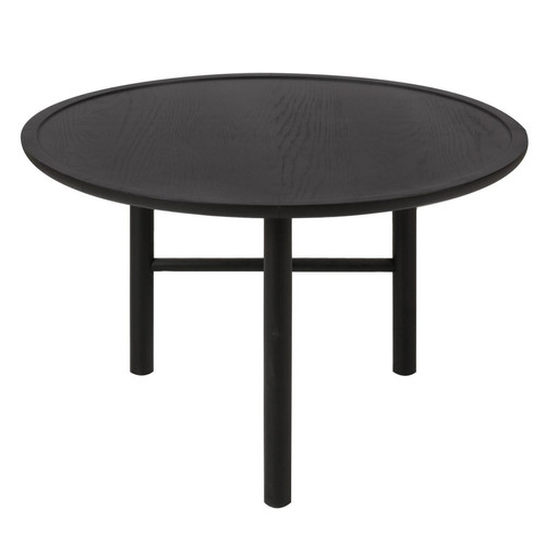 Table basse chêne noire D70 cm Zago  - Table basse noir design